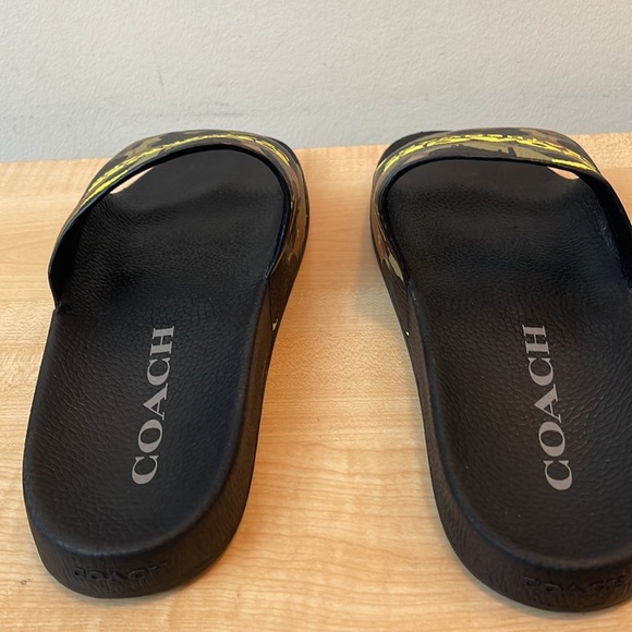 Coach Wild Beast Black Slides Camo Print Strap with Logo - New - Size 11 - Picture 4 of 7